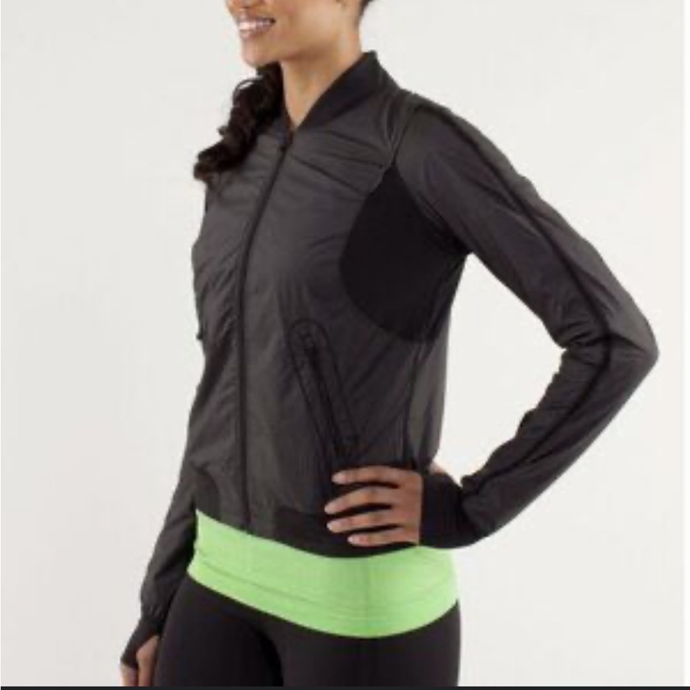 LULULEMON Run Two to Make it True Reversible Windbreaker Jacket BLACK 10